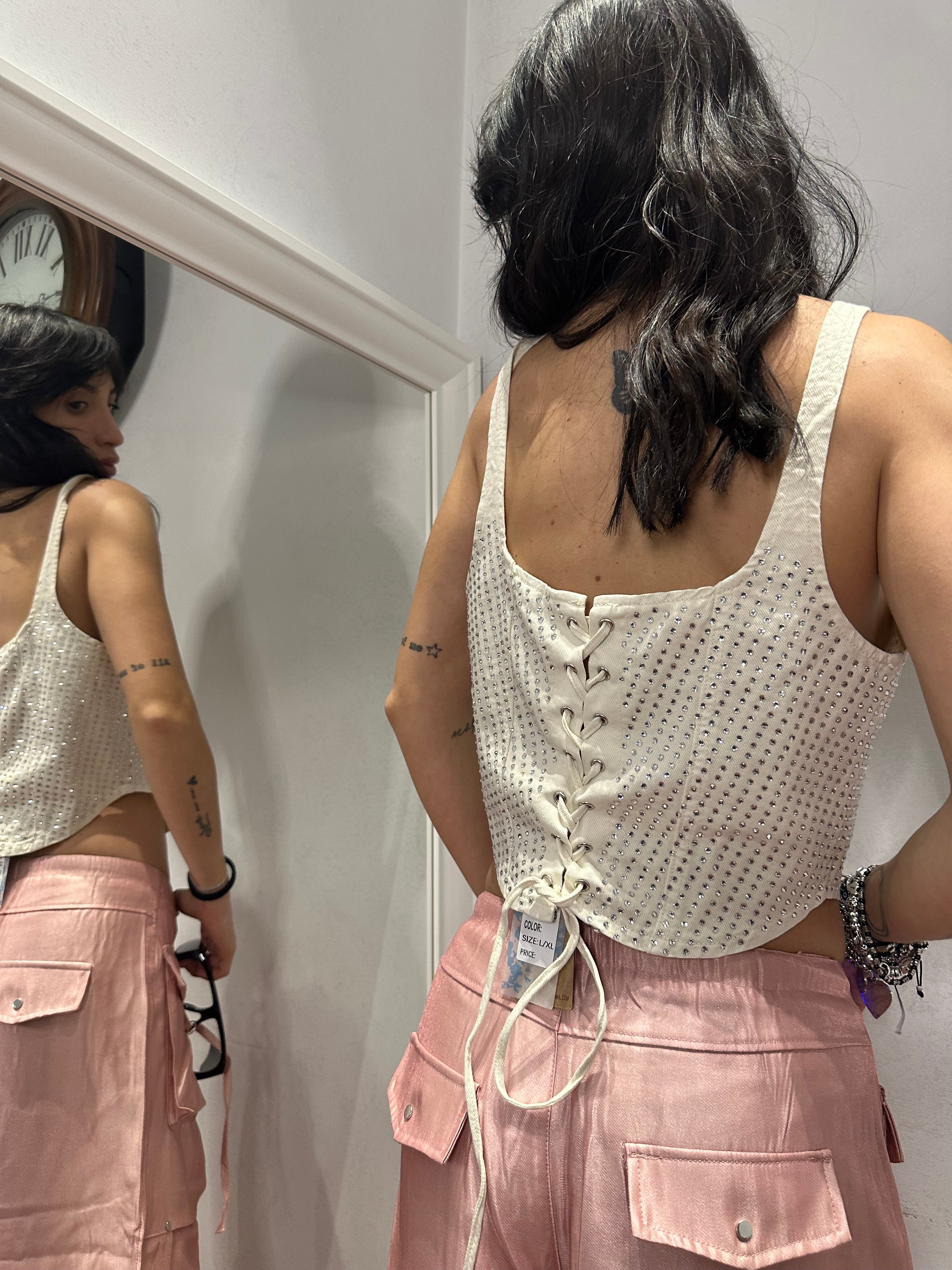 Corsetto Denim Strass