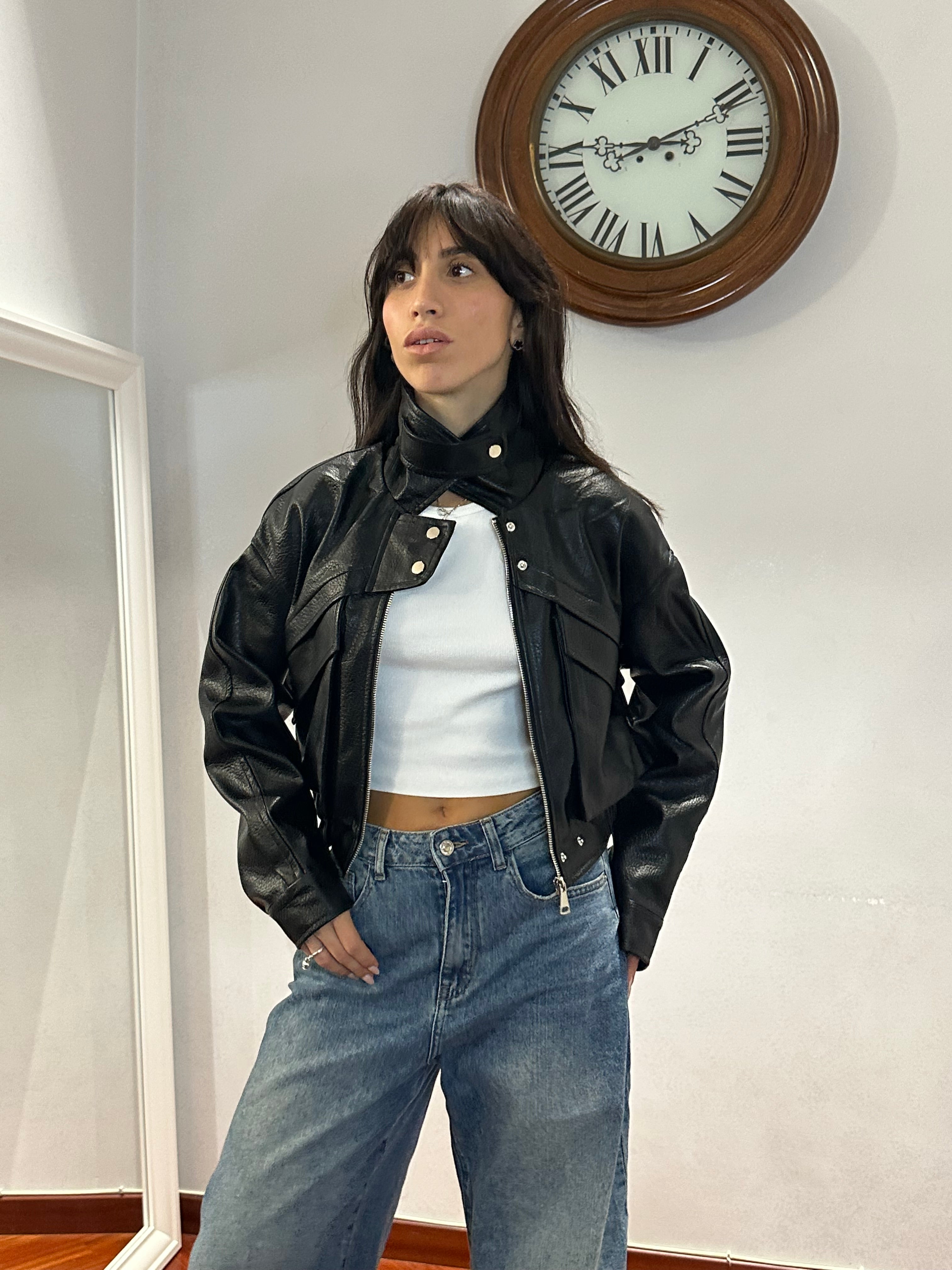 Chiodo Crop Dupe Zara