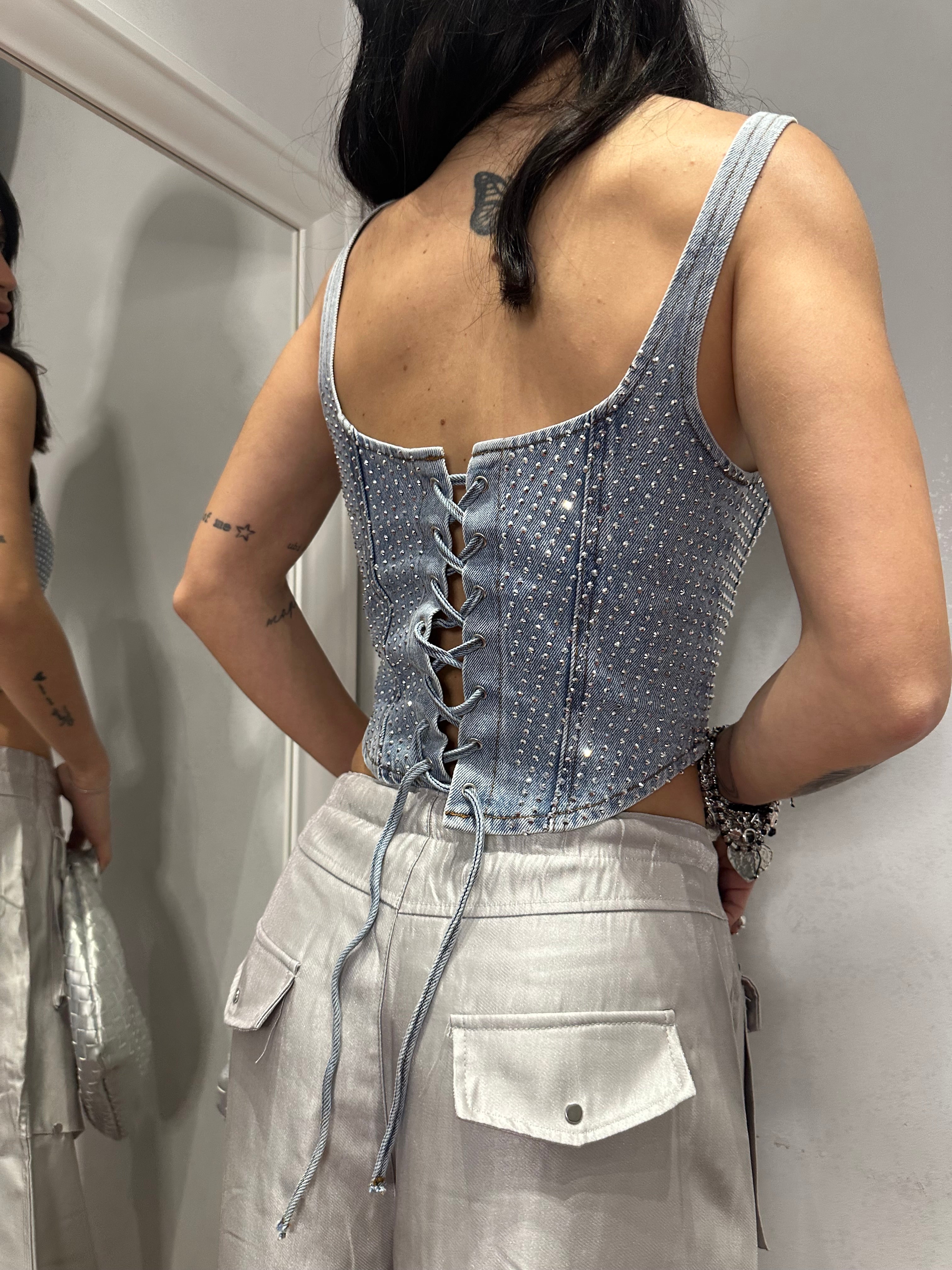 Corsetto Denim Strass
