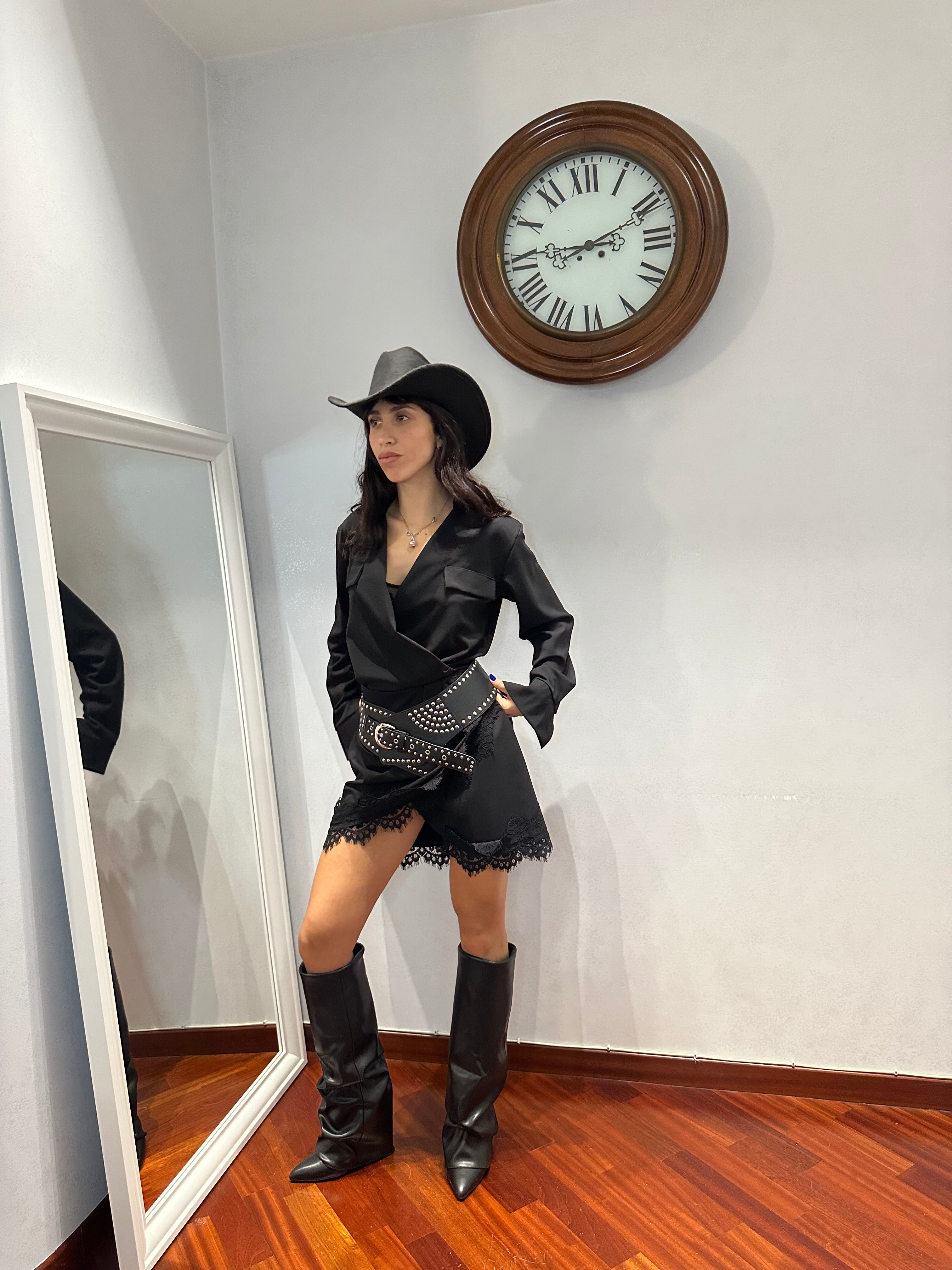 Dress Chemisier Raso e Pizzo