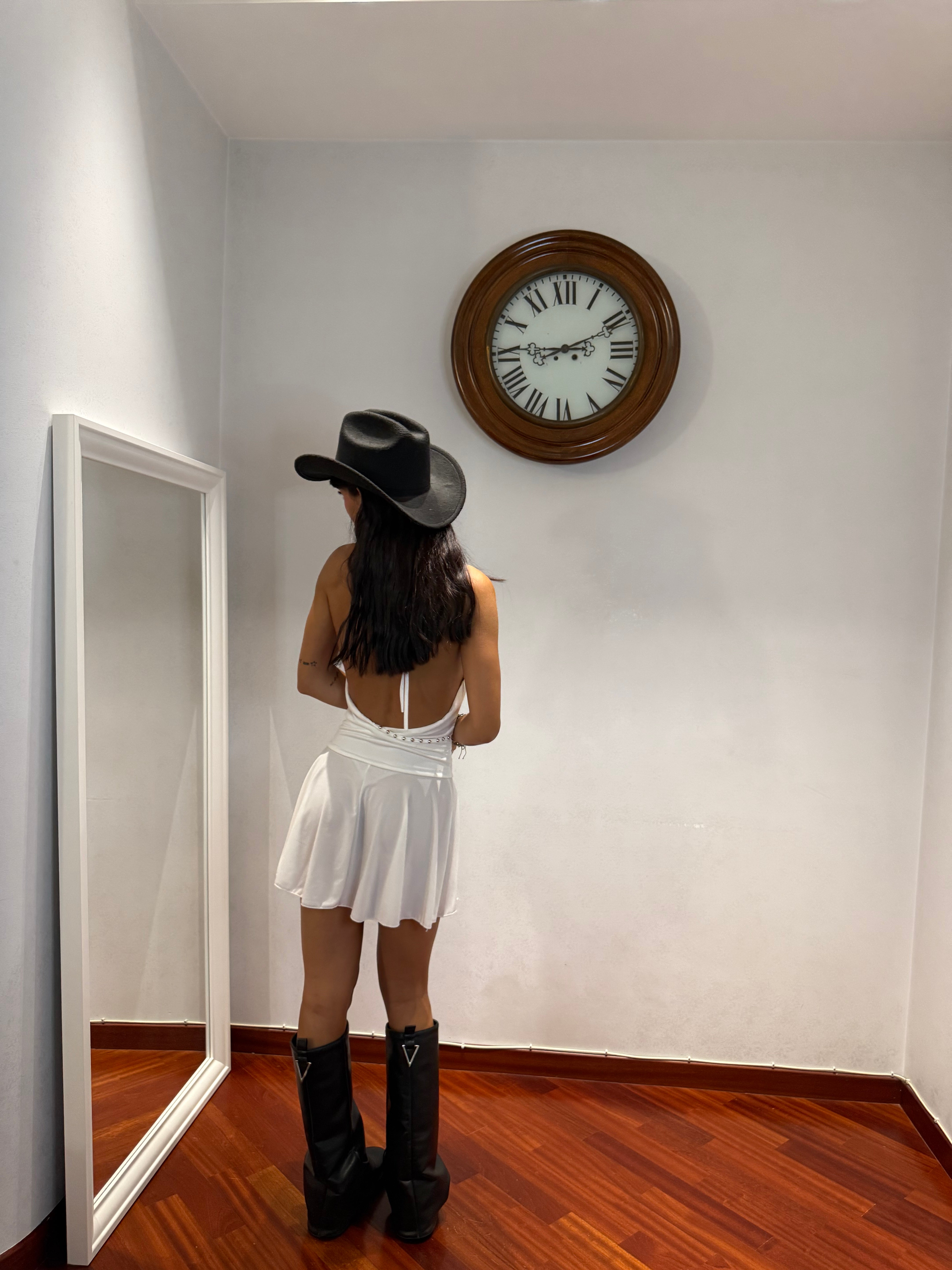 Dress Borchiette Bianco