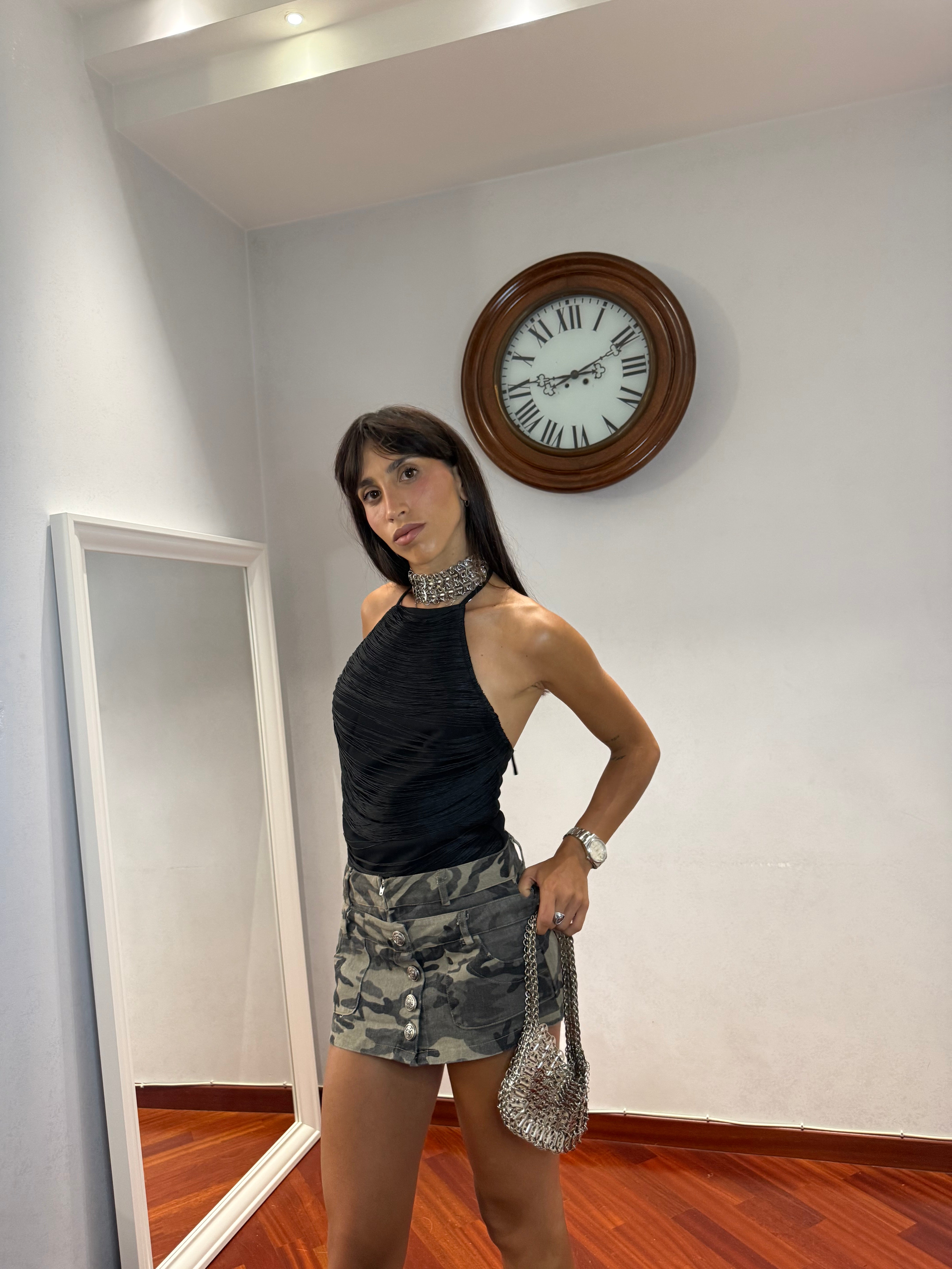 Top Frange Black