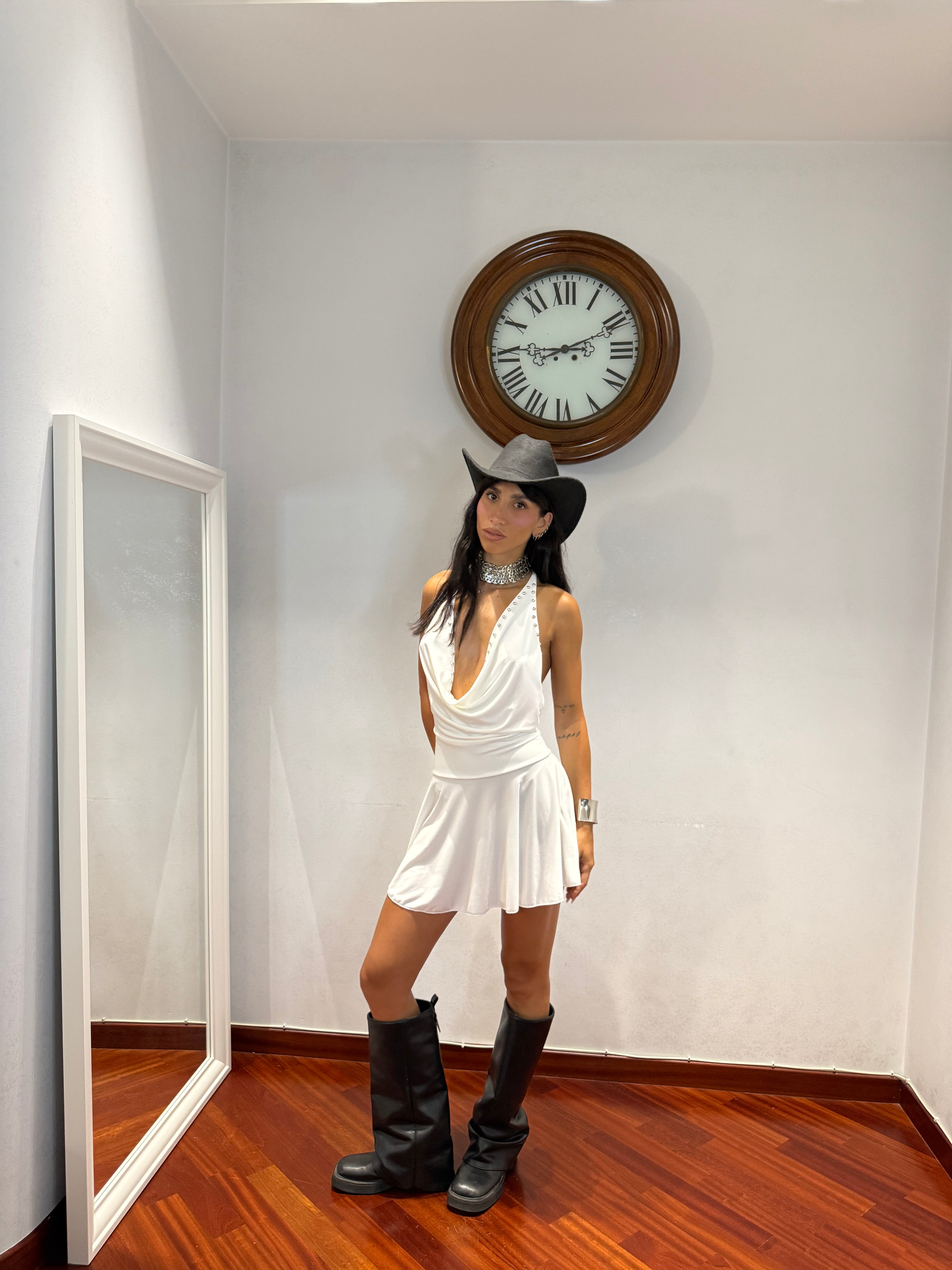 Dress Borchiette Bianco