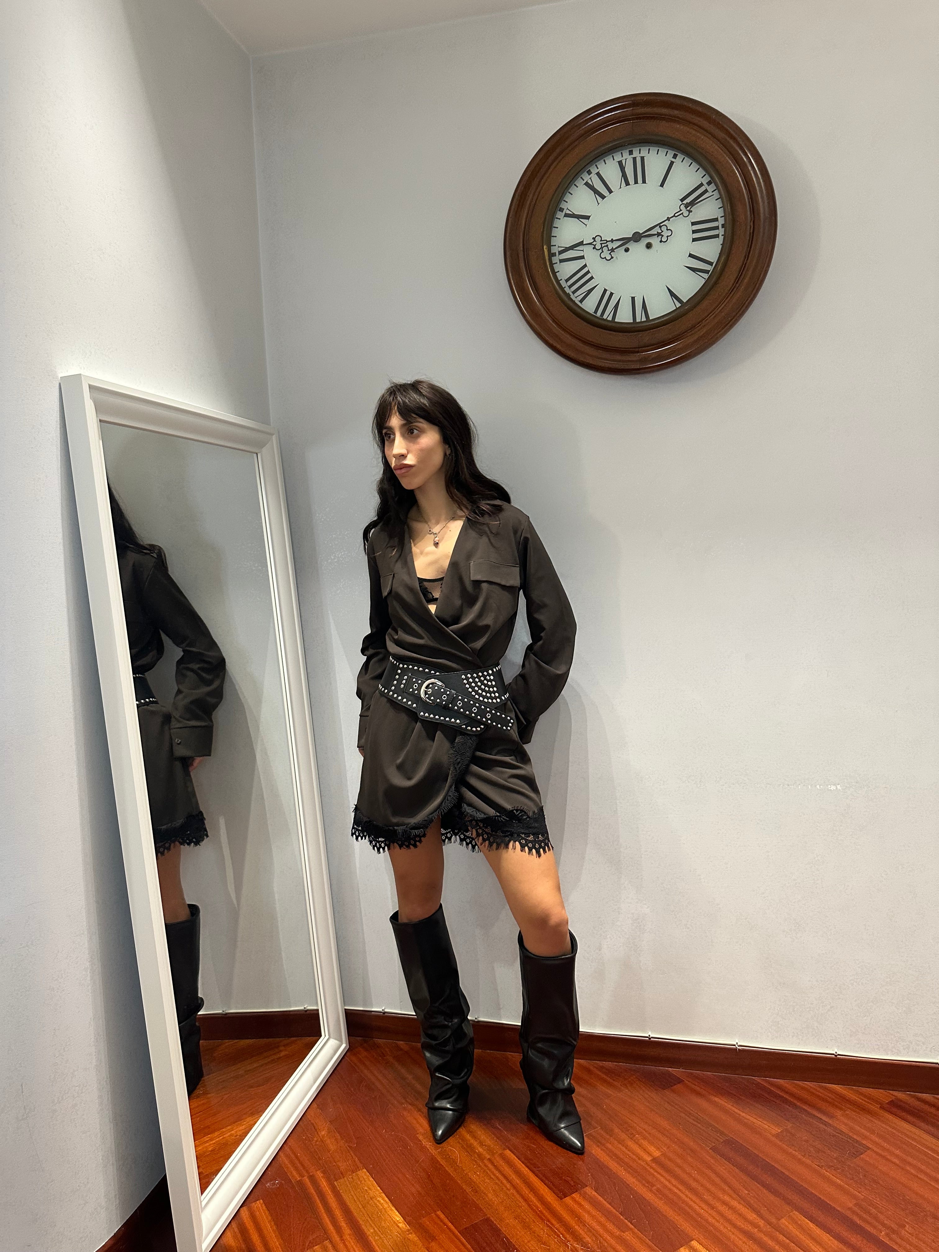 Dress Chemisier Raso e Pizzo