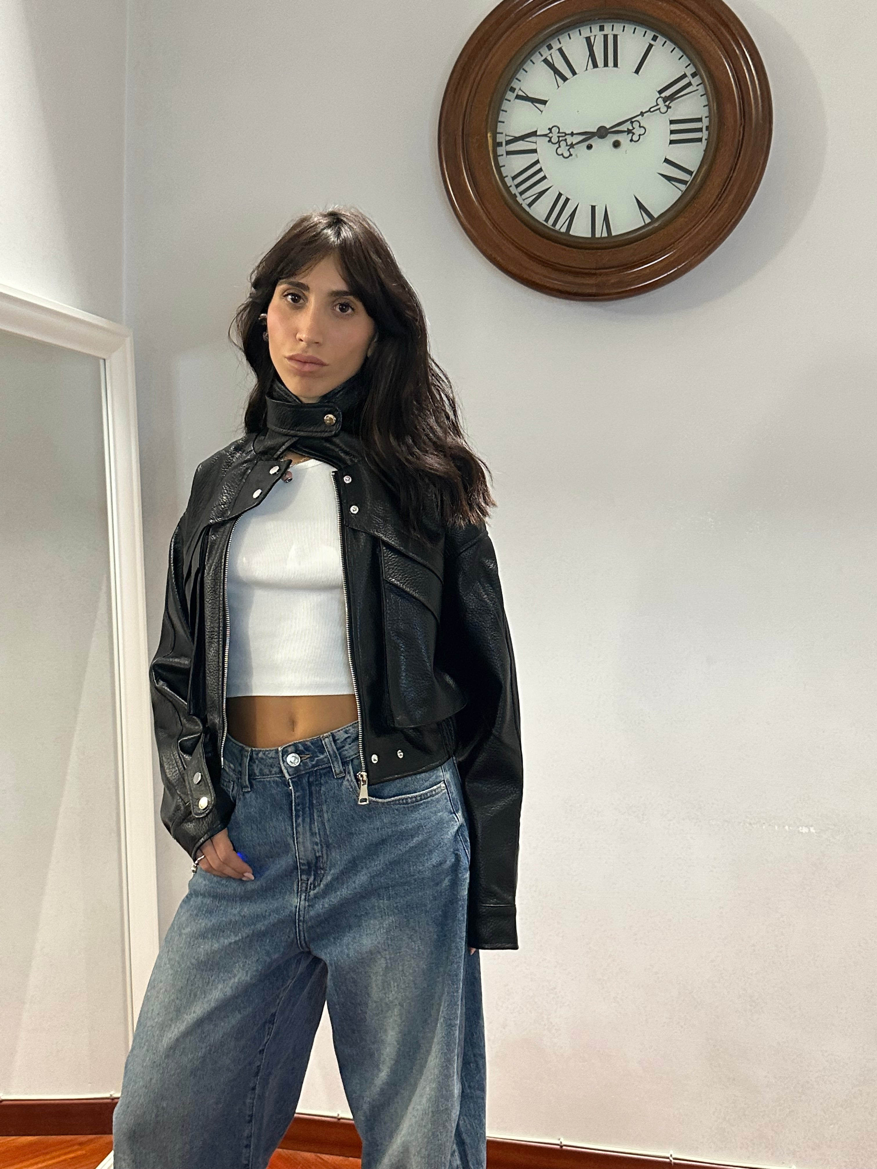 Chiodo Crop Dupe Zara