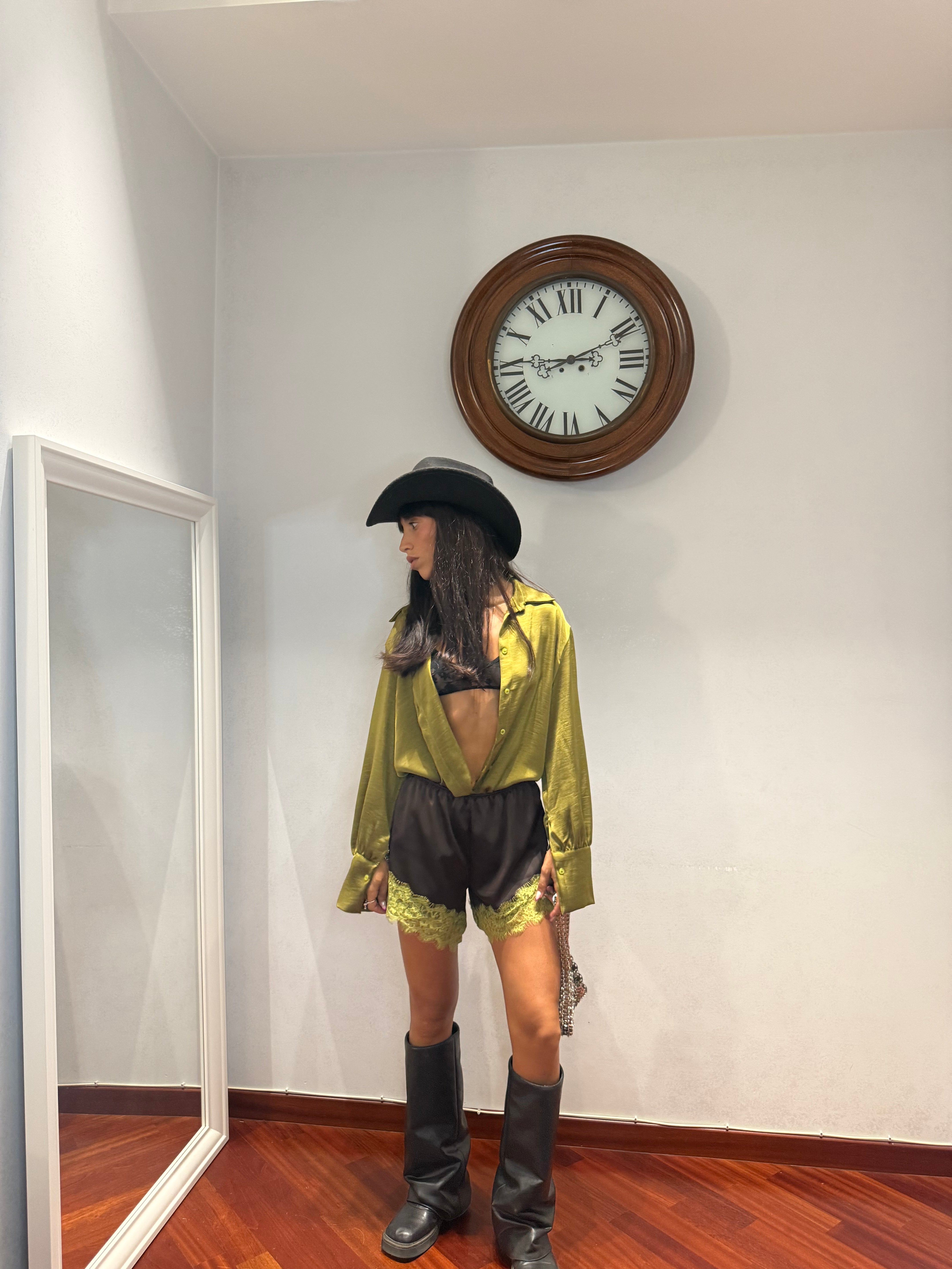 Pantaloncino Satin Pizzo (Vari Colori)
