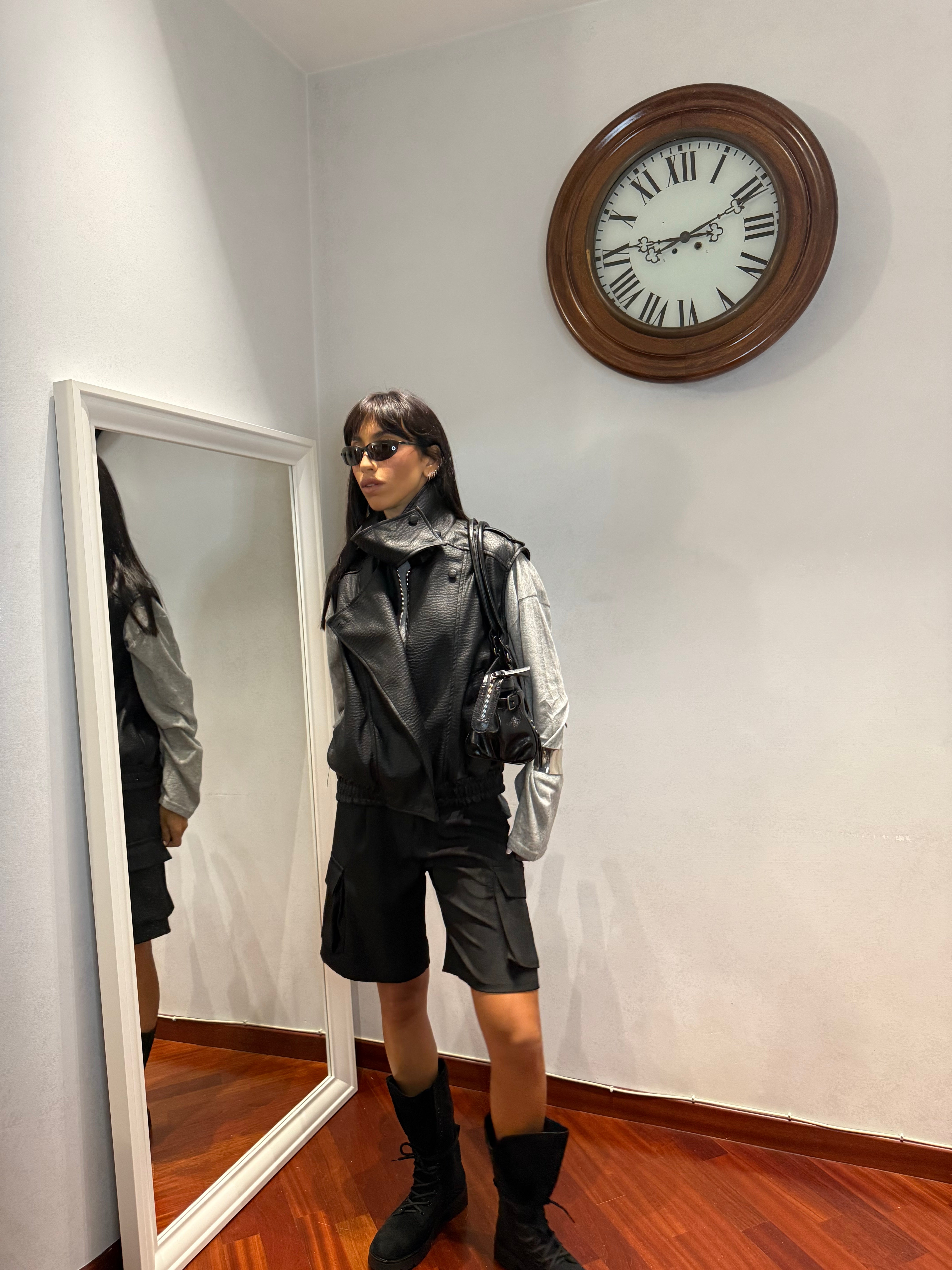 Chiodo Gilet Pelle